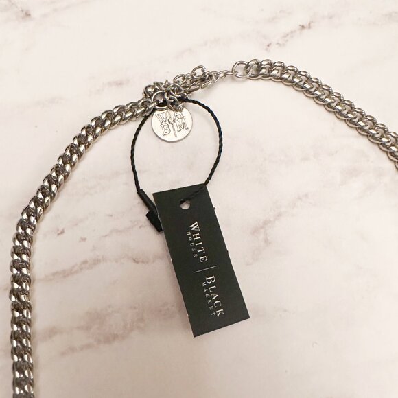 White House Black Market Statement Necklace | Red & Silver - Picture 2 of 3